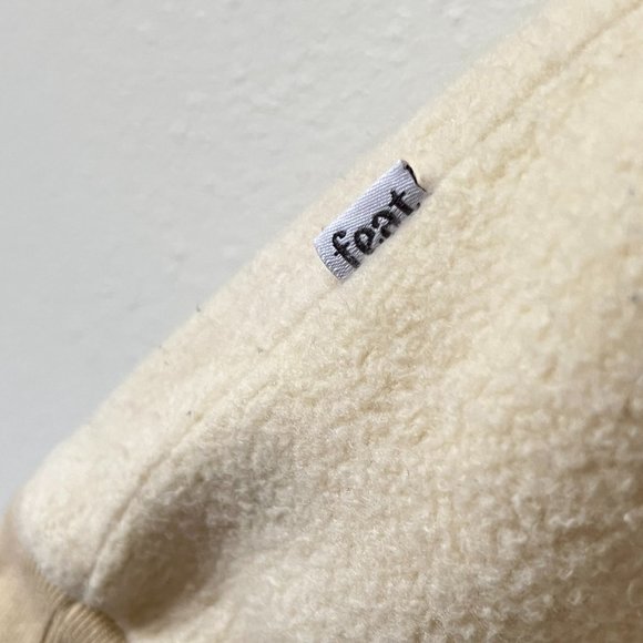 FEAT Blanketblend Unisex Crewneck Cream Cozy Sweatshirt in Oatmilk Size XL - Picture 6 of 10